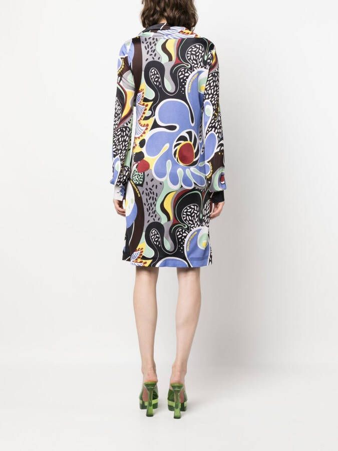 Moschino Midi-jurk met abstracte print Zwart