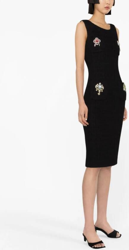 Moschino Midi-jurk met detail Zwart