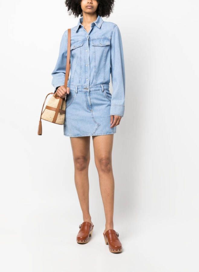 MOSCHINO JEANS Midi-jurk met lange mouwen Blauw