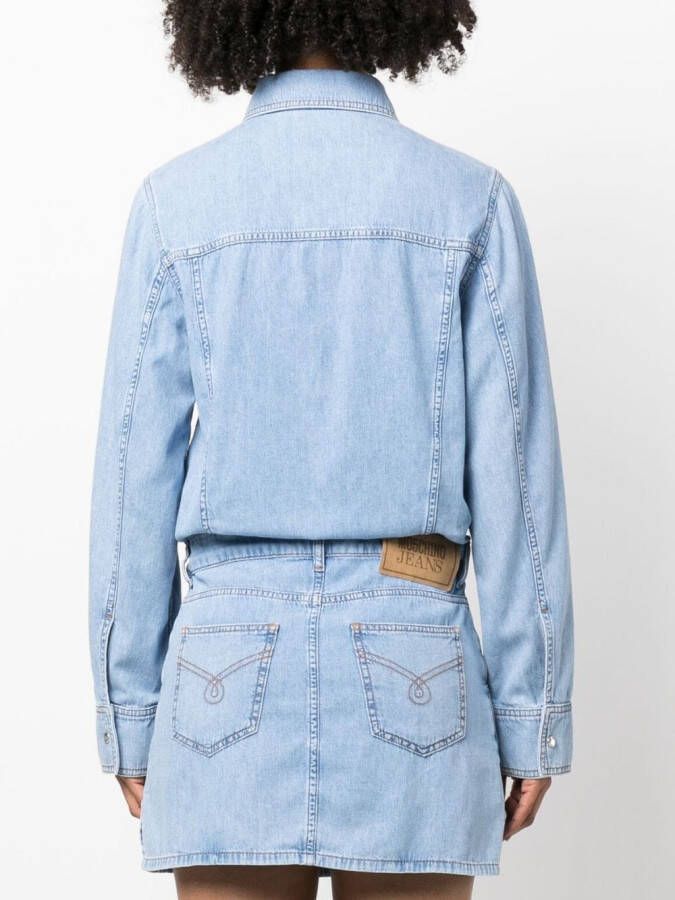 MOSCHINO JEANS Midi-jurk met lange mouwen Blauw