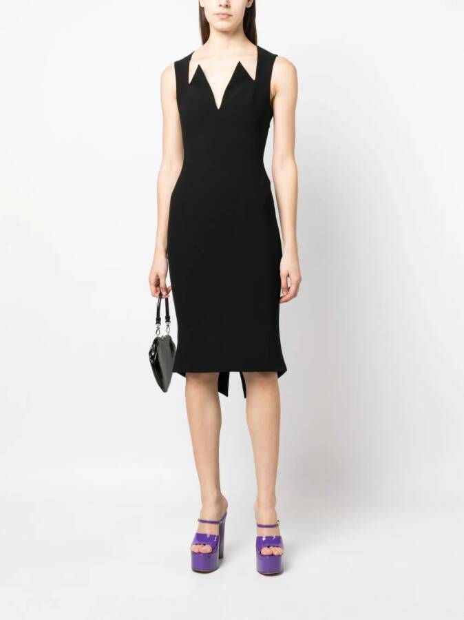 Moschino Midi-jurk met V-hals Zwart