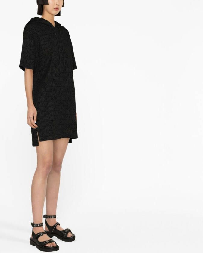 Moschino Mini-jurk met logoprint Zwart