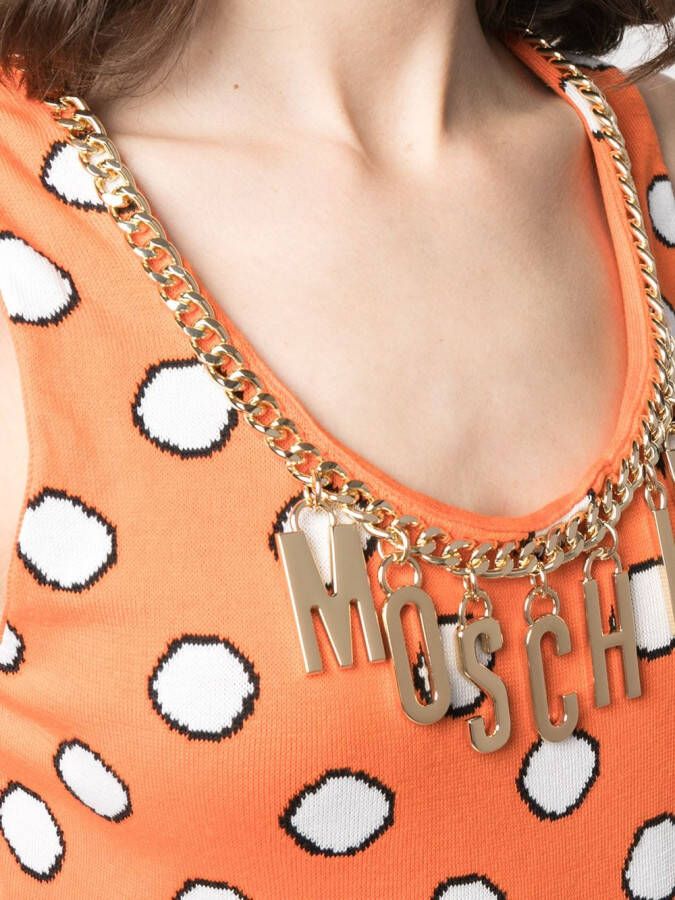Moschino Mini-jurk verfraaid met logo Oranje