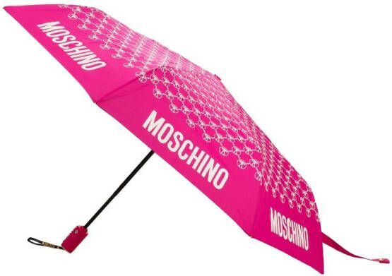 Moschino Paraplu met monogramprint Roze