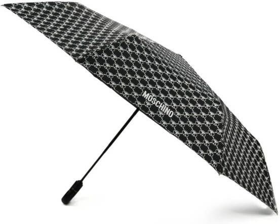 Moschino Paraplu met monogramprint Zwart