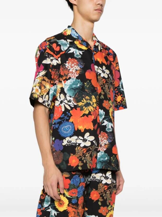 Moschino Overhemd met bloemenprint en korte mouwen Zwart