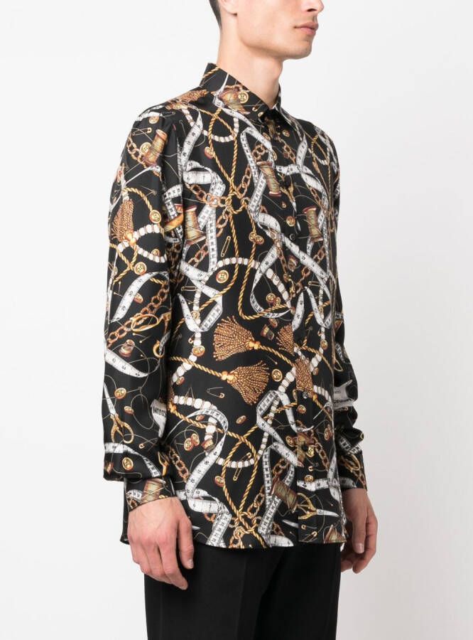 Moschino Overhemd met kettingprint Zwart