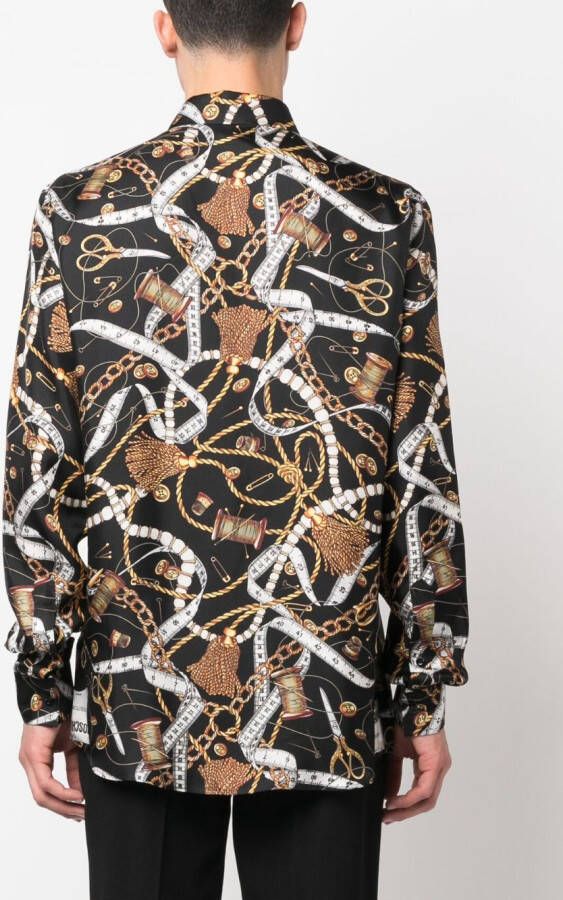 Moschino Overhemd met kettingprint Zwart