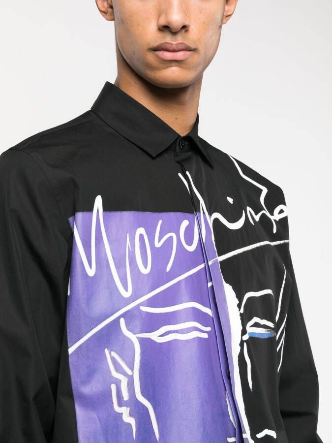 Moschino Overhemd met logoprint Zwart