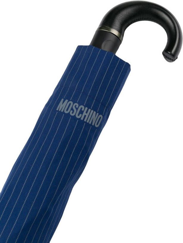 Moschino paraplu met krijtstreep Blauw