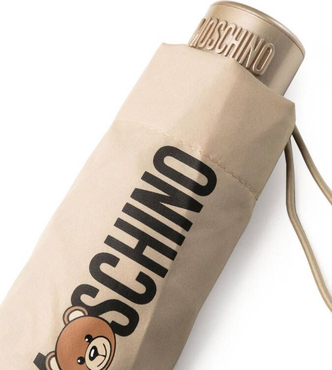 Moschino Paraplu met logoprint Beige