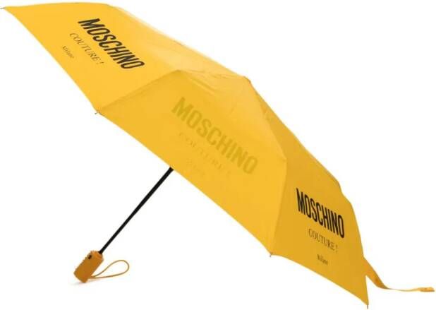 Moschino Paraplu met logoprint Geel