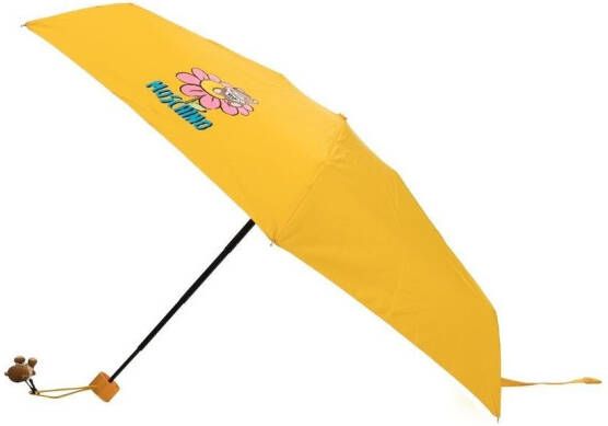 Moschino Paraplu met speelgoedbeer print Geel