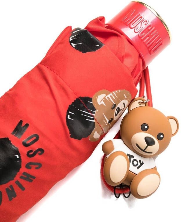 Moschino Paraplu met teddybeerprint Rood