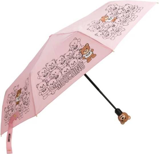 Moschino Paraplu met teddybeerprint Roze