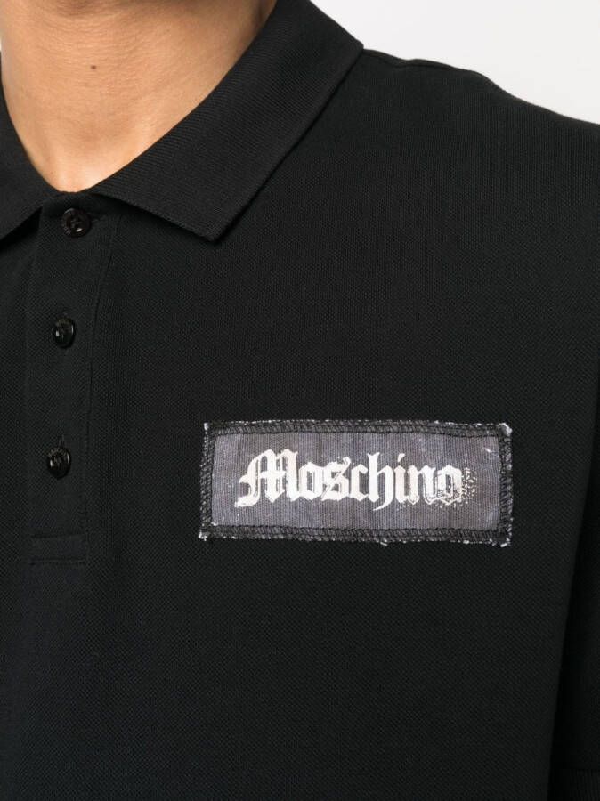 Moschino Poloshirt met logopatch Zwart
