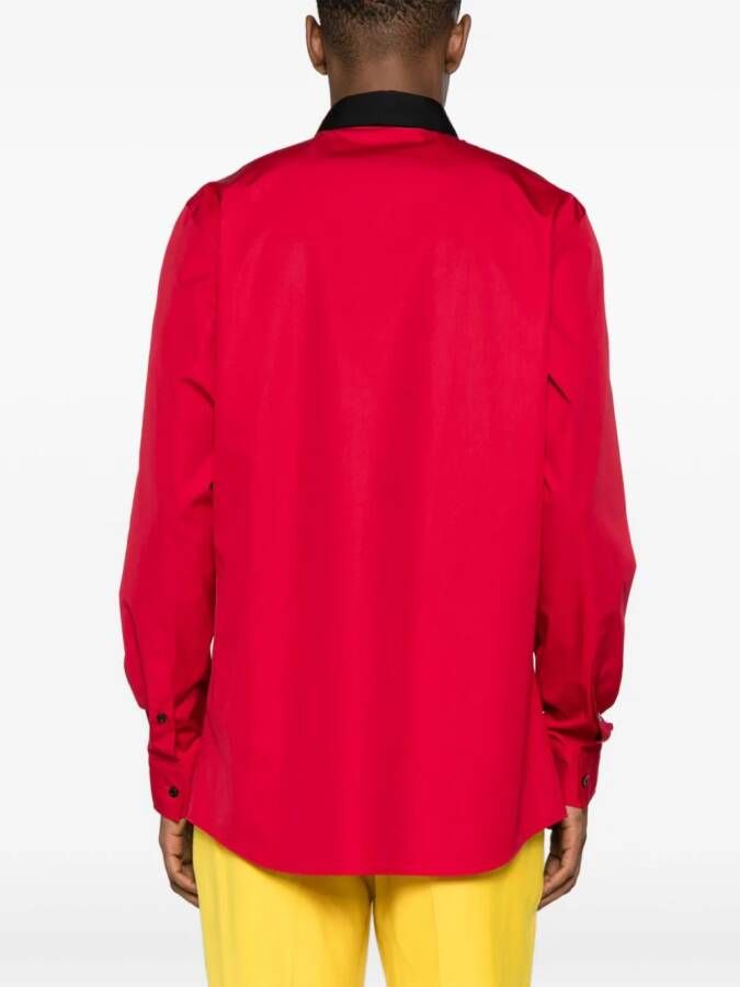 Moschino Popeline overhemd met geborduurd logo Rood
