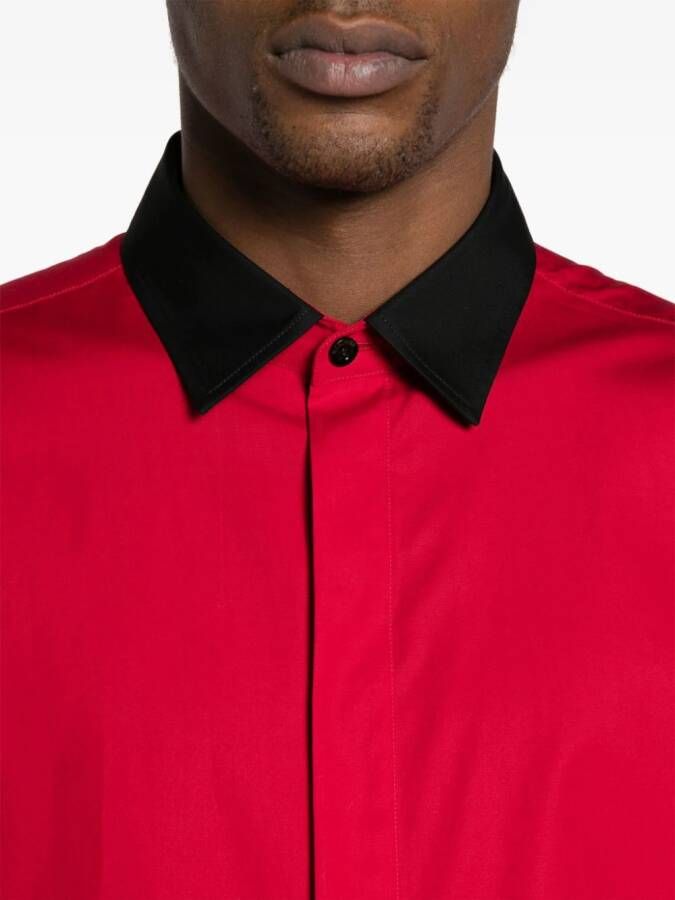 Moschino Popeline overhemd met geborduurd logo Rood
