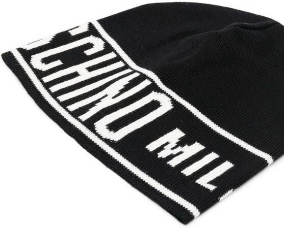 Moschino Ribgebreide muts Zwart