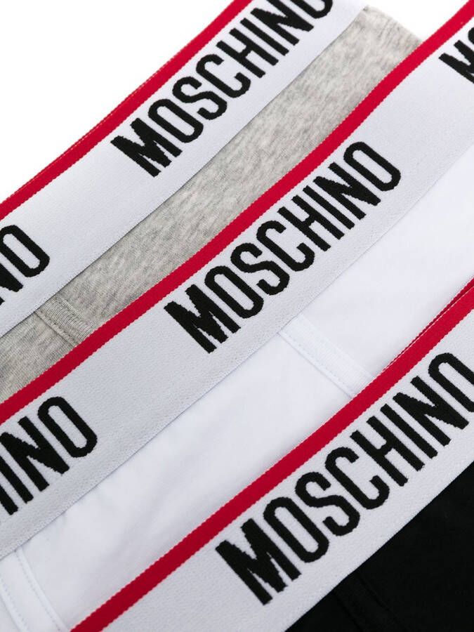 Moschino Set van 3 slips met logo tailleband Wit