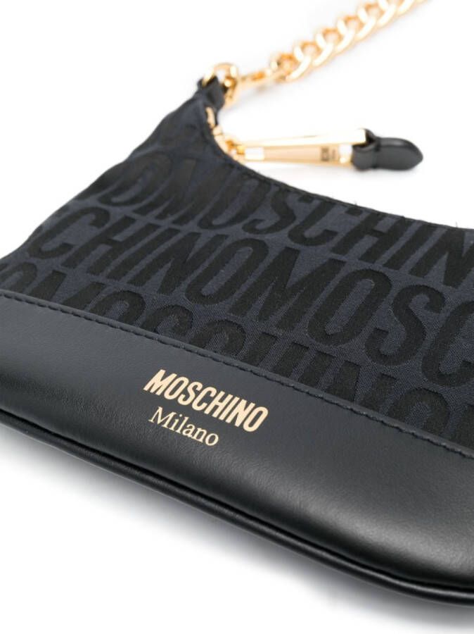 Moschino Shopper met monogram jacquard Zwart