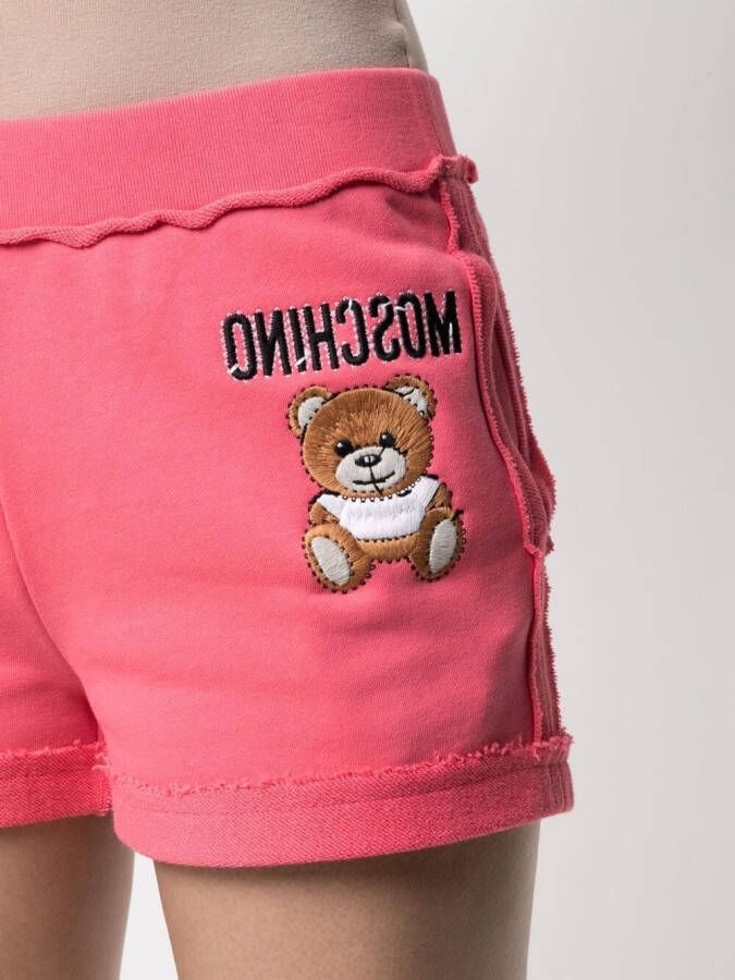 Moschino Shorts met geborduurd logo Roze