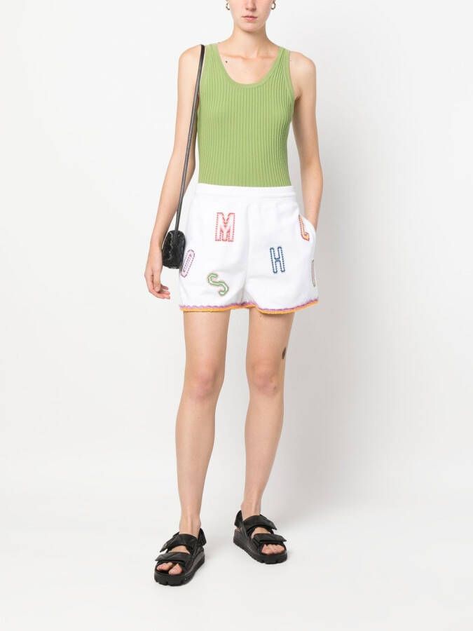 Moschino Shorts met geborduurd logo Wit