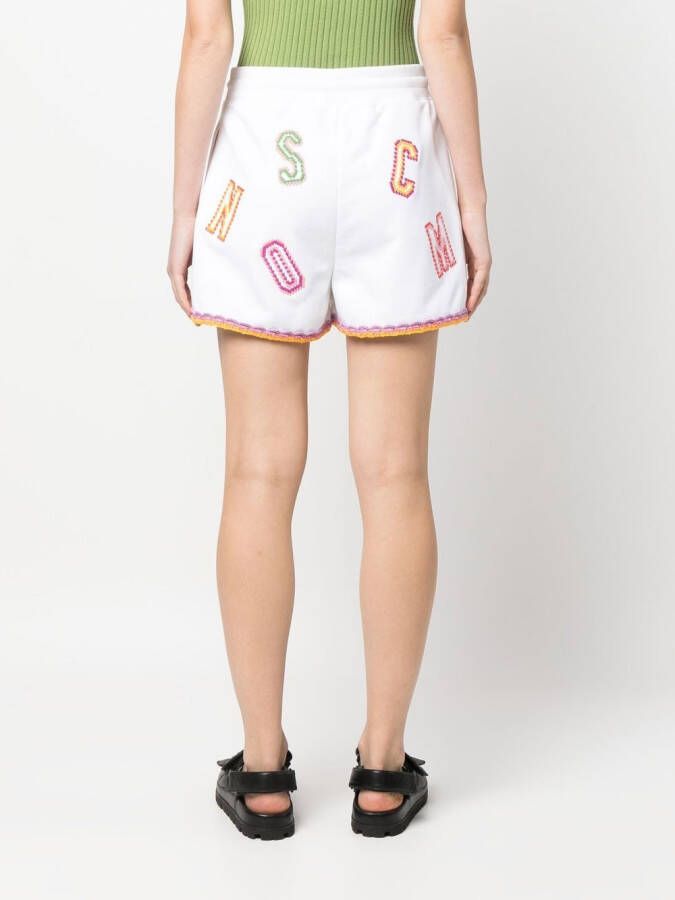 Moschino Shorts met geborduurd logo Wit