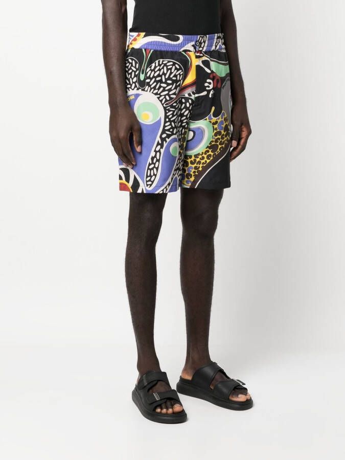 Moschino Shorts met grafische print Zwart
