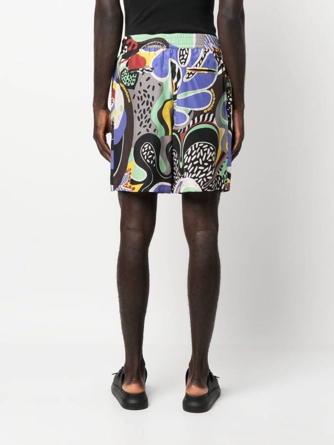 Moschino Shorts met grafische print Zwart
