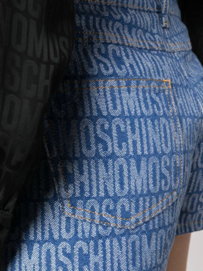 Moschino Shorts met monogramprint Blauw