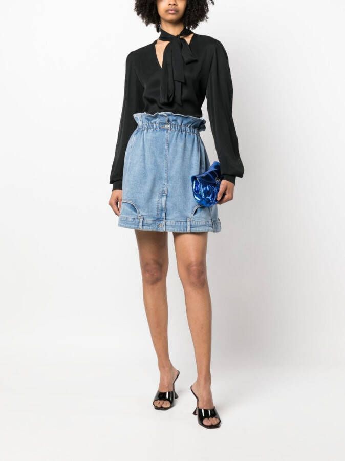 Moschino Shorts met paperbag-taille Blauw