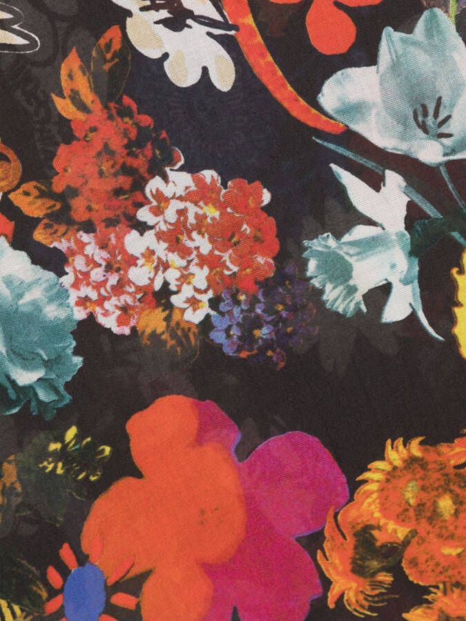 Moschino Sjaal met bloemenprint Zwart