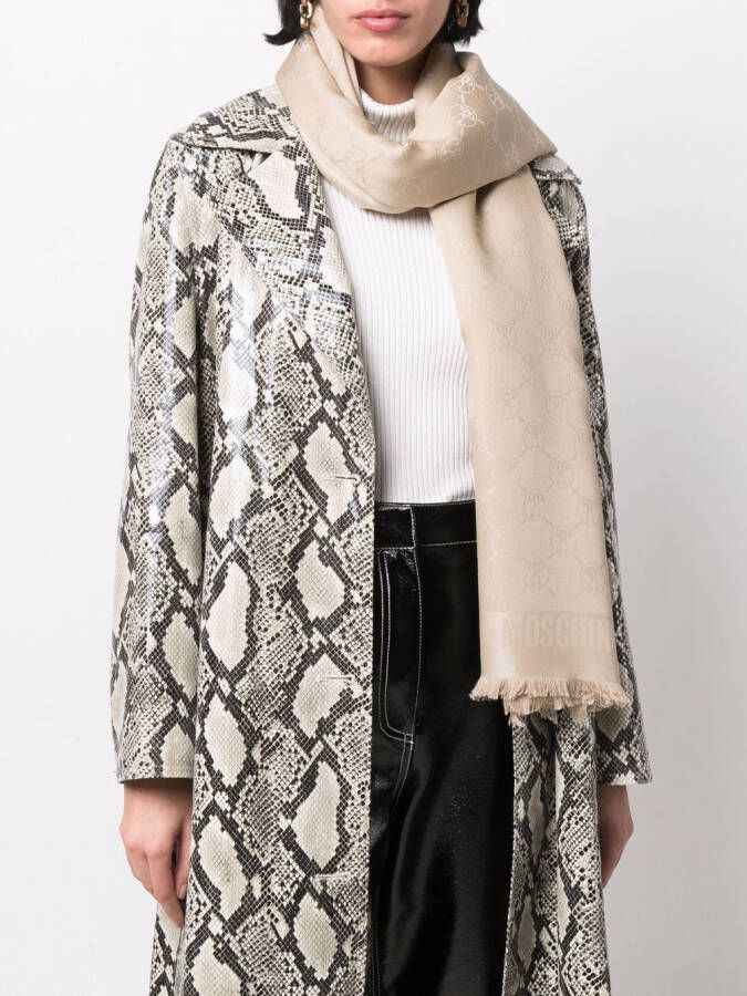 Moschino Sjaal met franje Beige