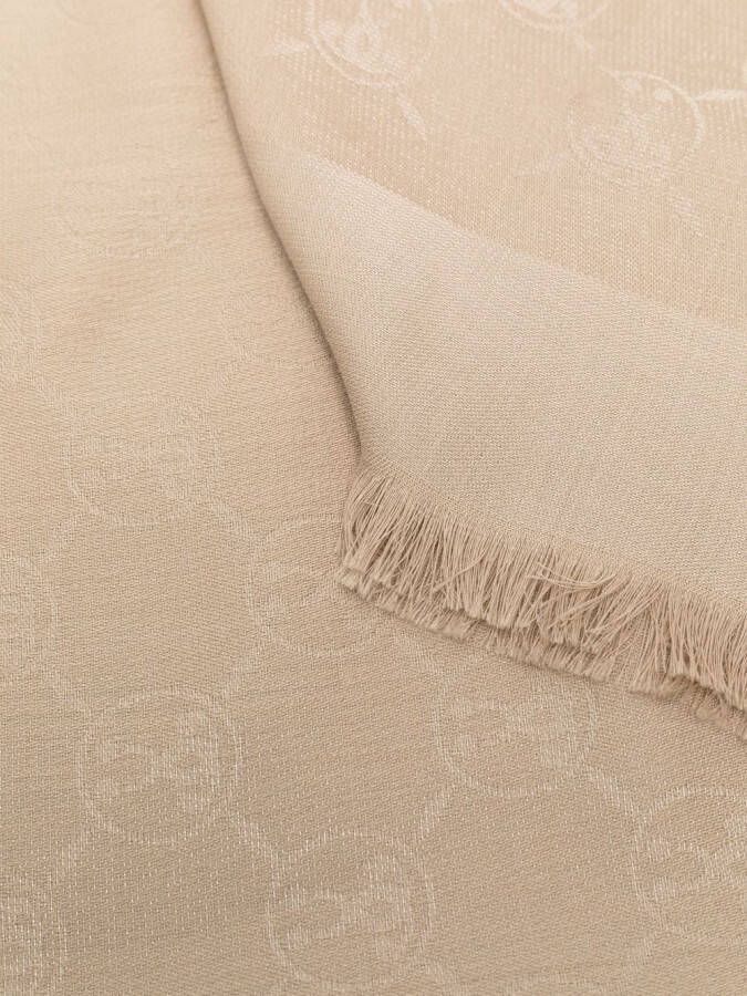 Moschino Sjaal met franje Beige