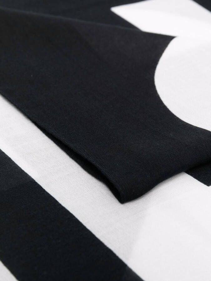 Moschino Sjaal met geborduurd logo Zwart