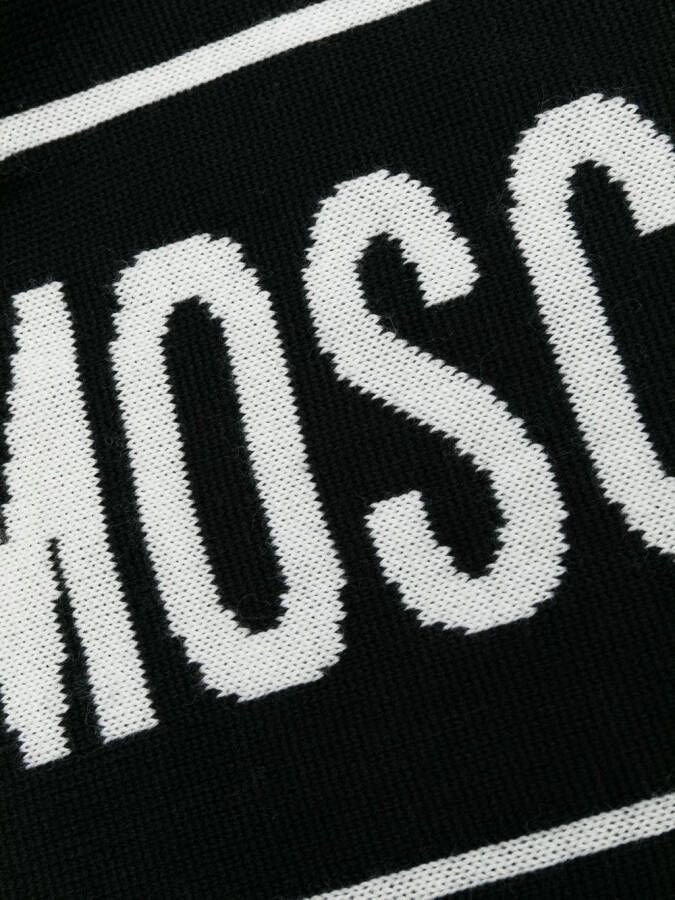 Moschino Sjaal met intarsia logo Zwart