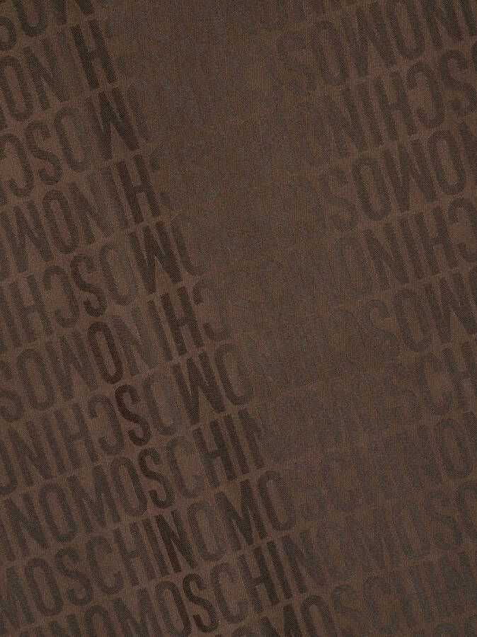 Moschino Sjaal met logo jacquard Bruin