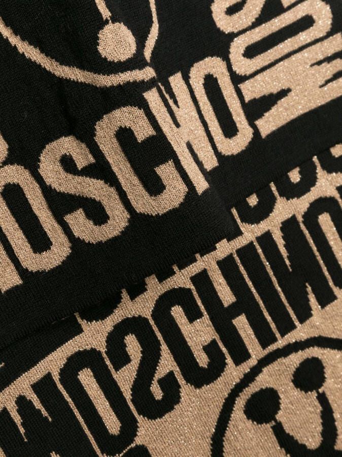 Moschino Sjaal met logo Zwart
