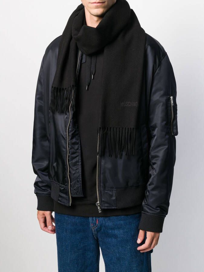 Moschino Sjaal met logo Zwart