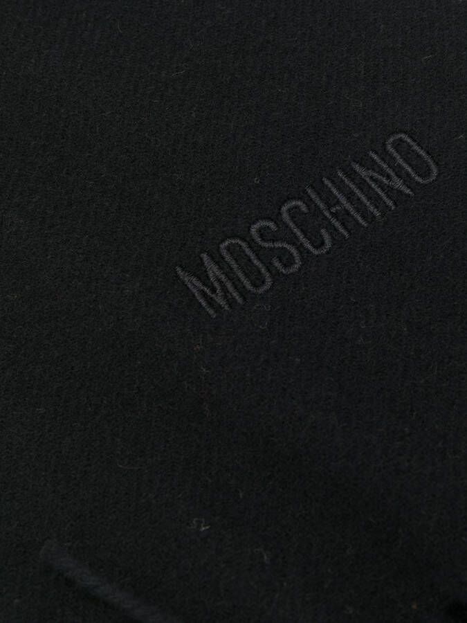Moschino Sjaal met logo Zwart