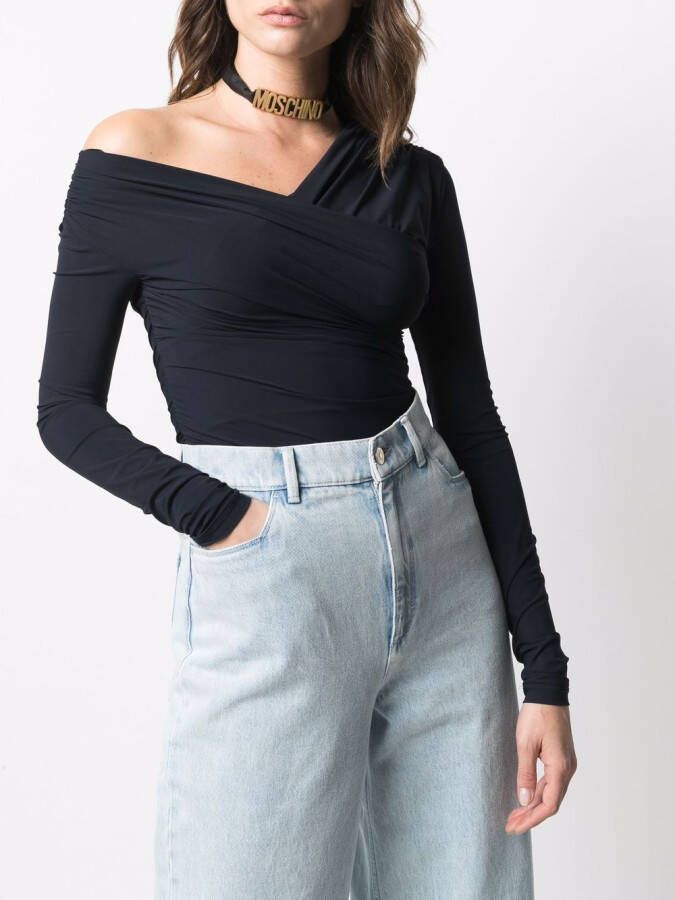 Moschino Sjaal met logoplakkaat Zwart