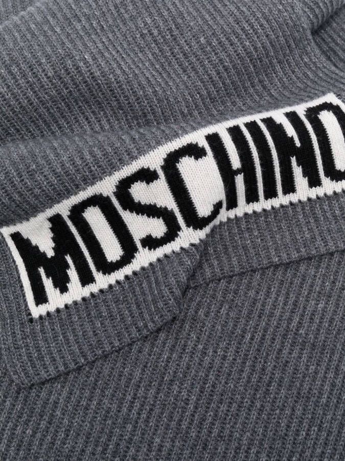 Moschino Sjaal met logoprint Grijs