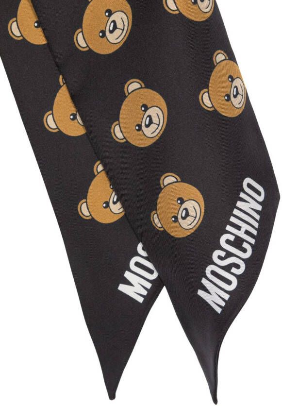 Moschino Sjaal met teddybeerprint Zwart