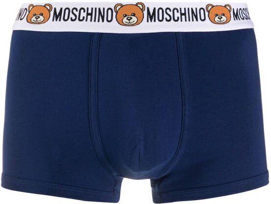 Moschino Slip met logo tailleband Blauw