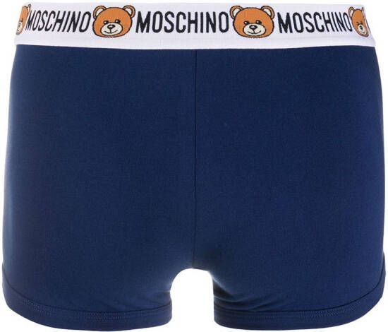 Moschino Slip met logo tailleband Blauw