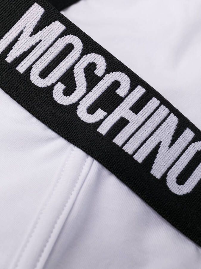 Moschino Slip met logo tailleband Wit