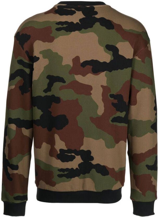 Moschino Sweater met camouflageprint Groen