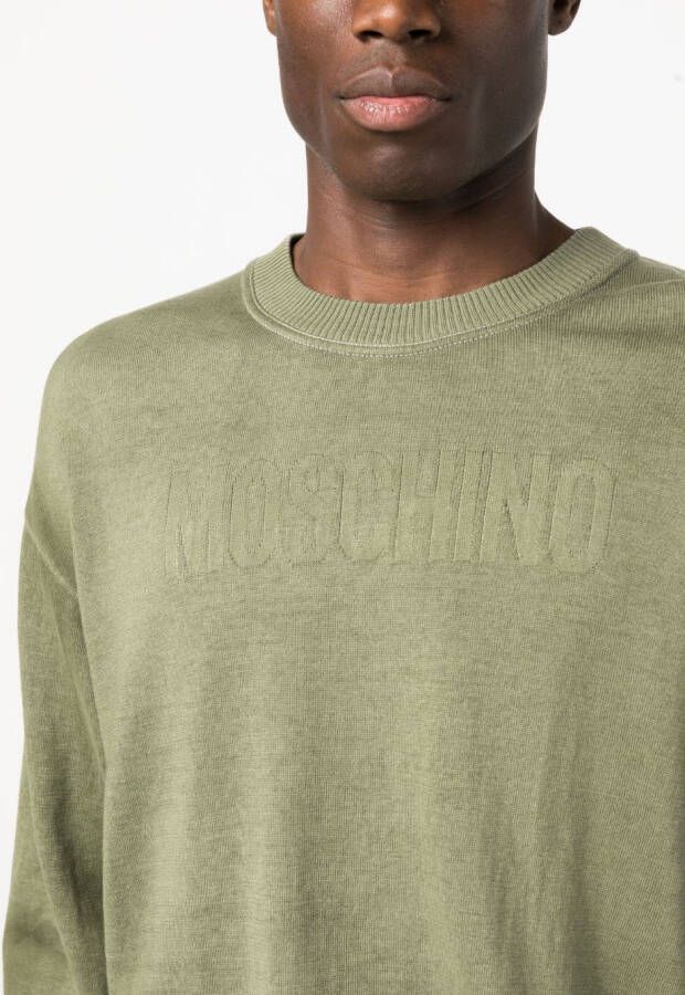 Moschino Sweater met geborduurd logo Groen