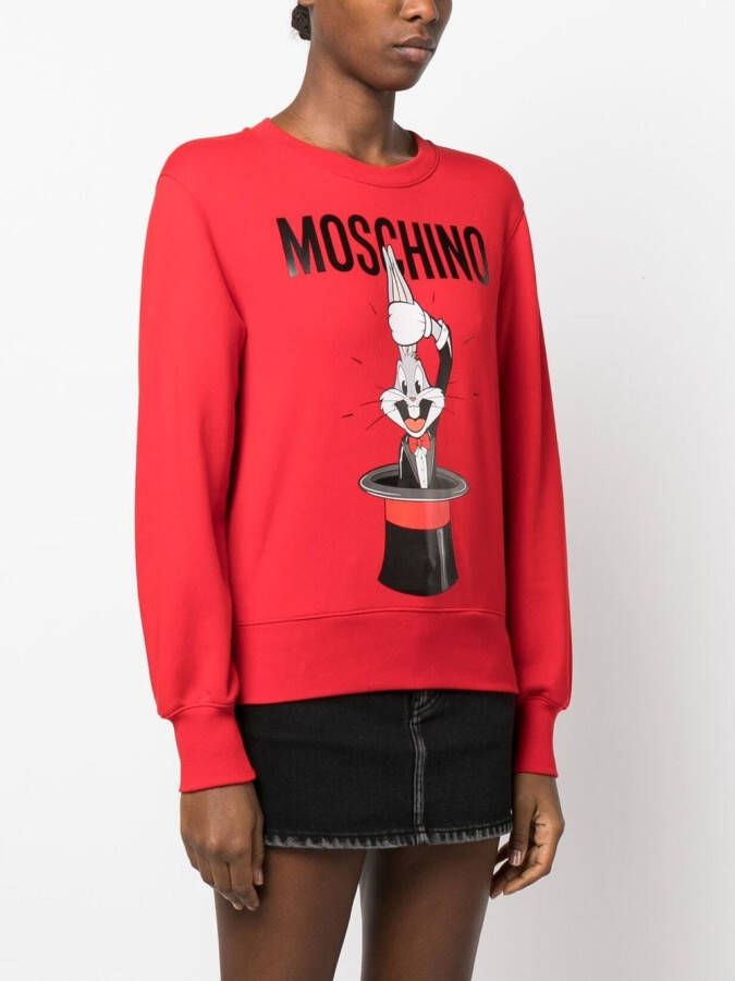 Moschino Sweater met konijnprint Rood